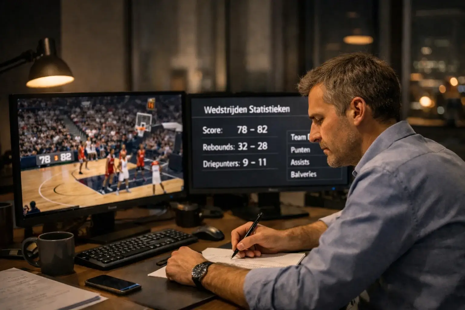 Sportanalist volgt live basketbalstatistieken en wedstrijddata
