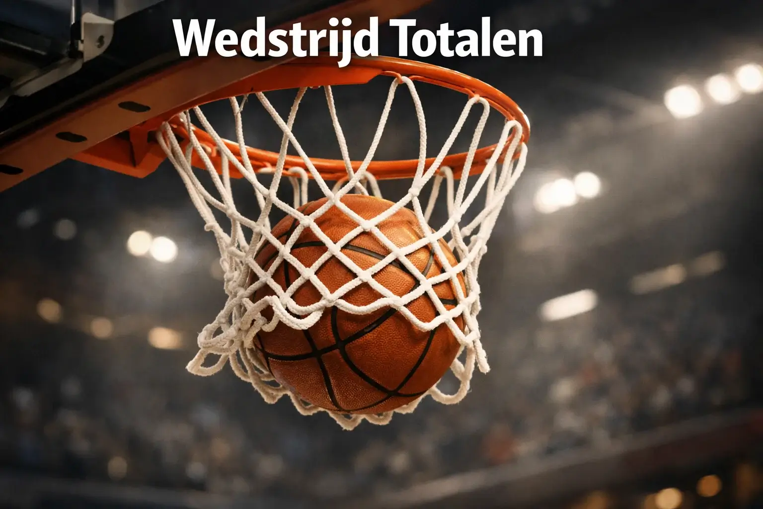 Basketbal gaat door de ring voor punten